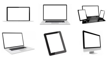 Modern dijital gümüş teknik aygıtı paketi 3d render