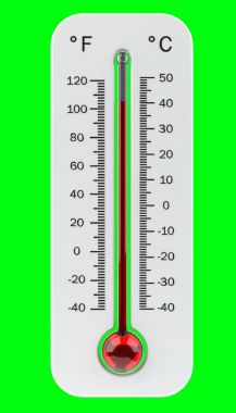 Termometre kırmızı sıcaklık yükselişi 3d render ile