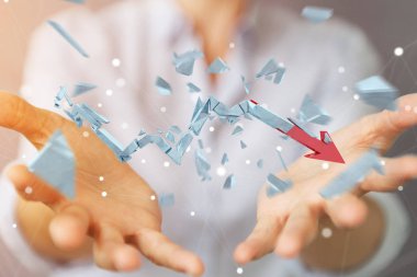 İşkadını kırık kriz ok 3d render ile