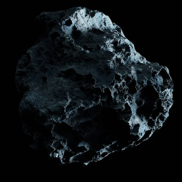 Karanlık rock asteroit izole 3d render — Stok fotoğraf