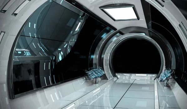 Nave espacial brillante interior 3D renderizado —  Fotos de Stock