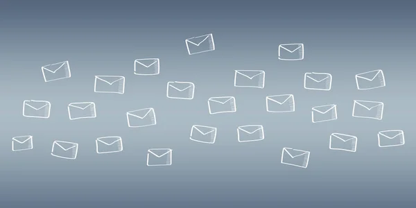Hand drawn email flying — Stock Photo, Image