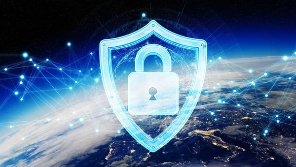 Siber Güvenlik Planet Earth 3d render