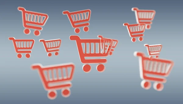 Digital shopping icons isolated 3D rendering — Stock Photo, Image