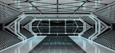 Uzay gemisi parlak iç 3d render