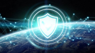Siber Güvenlik Planet Earth 3d render