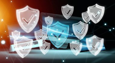 Virüsten koruma arabirim üzerinden modern teknoloji cihazlar 3d render