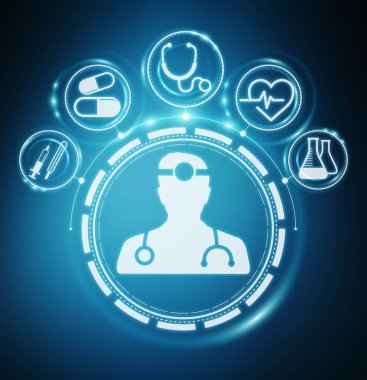 Sağlık modern arayüz 3d render