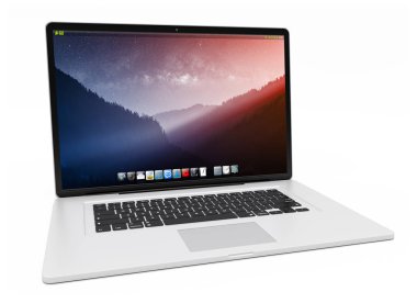 Modern gümüş dizüstü 3d render