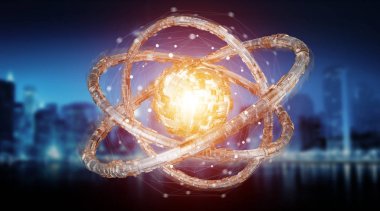 Nesne 3d render dokulu fütüristik torus teknoloji