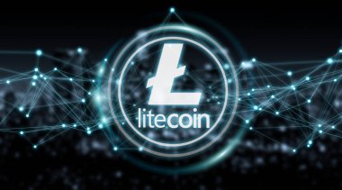 Litecoins cryptocurrency arka plan 3d render