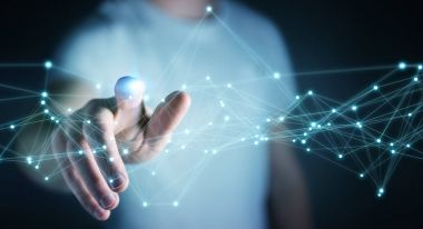 Uçan ağ bağlantısı 3B oluşturmayı kullanarak iş adamı