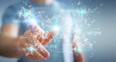 İşadamı dijital ikili kod bağlantısı'nı kullanarak ağ 3d parçalamak