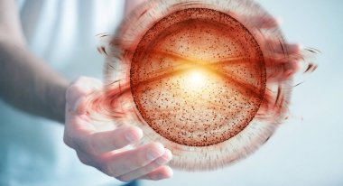 Dijital ağ bağlantısı küre 3B oluşturmayı kullanarak iş adamı