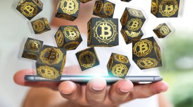 İşadamı bitcoins cryptocurrency 3d işleme kullanarak