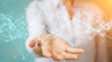 Uçan ağ bağlantısı 3B oluşturmayı kullanarak iş kadını