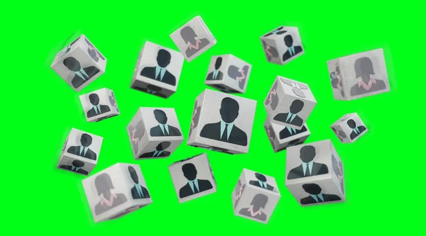 Candidate for a job cube illustration 3D rendering — Stock Photo, Image