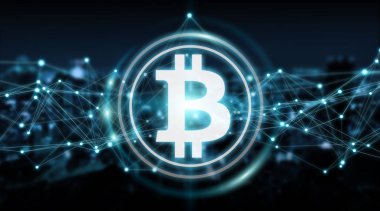 Bitcoins değişim arka plan 3d render