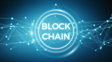 Blockchain bağlantı arka plan 3d render