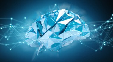 İnsan beyni dijital röntgen 3d render