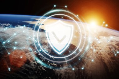 Siber Güvenlik Planet Earth 3d render