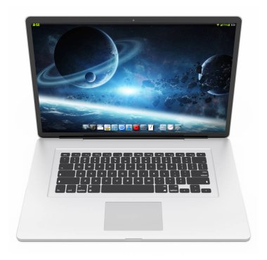 Modern gümüş dizüstü 3d render