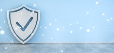 Kalkan kutsal kişilerin resmi iç bağlantıları 3d render ile