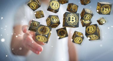 İşadamı bitcoins cryptocurrency 3d işleme kullanarak
