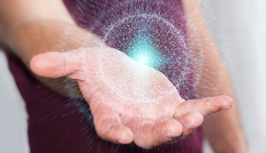 Dijital ağ bağlantısı küre 3B oluşturmayı kullanarak iş adamı