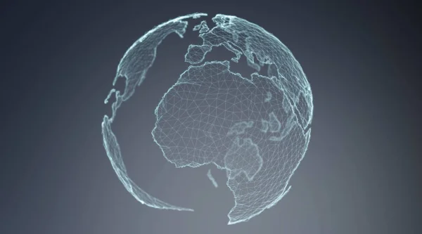 연결 시스템 글로벌 세계 보기 3d 렌더링 — 스톡 사진