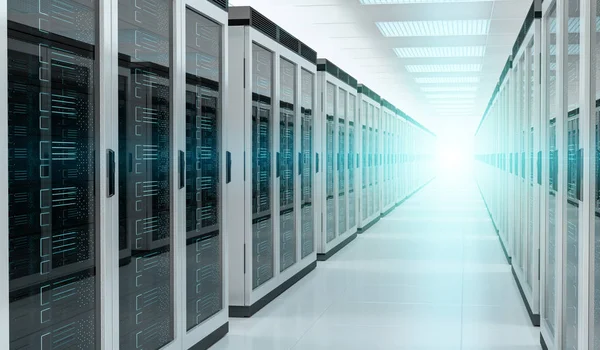 Server room data center interno rendering 3D — Foto Stock