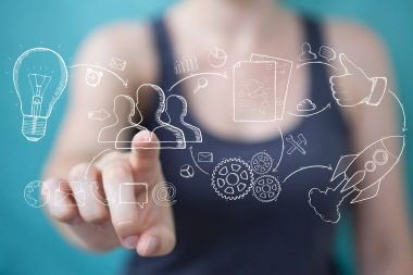 Holding ve dokunaklı el yazması proje presentati işkadını