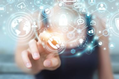 Onun veri kişisel bilgileri 3d render korumak işkadını