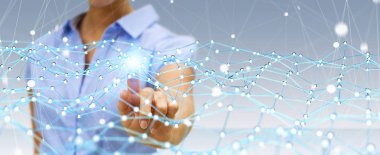 Uçan ağ nokta 3d render dokunmadan işkadını