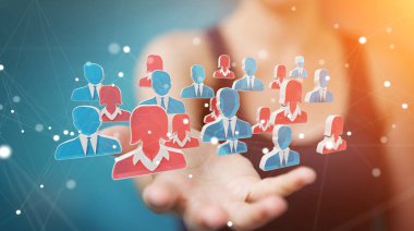 İş kadını işe aday bir iş 3d render için