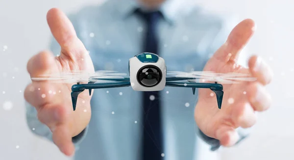 商人使用现代无人机3d 渲染 — 图库照片