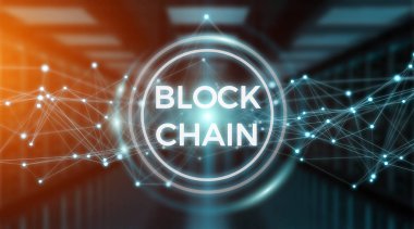 Blockchain bağlantı arka plan 3d render