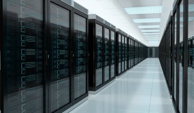 Sunucu odası Merkezi Cyber veriler 3B oluşturmayı alışverişi