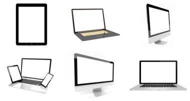 Modern dijital gümüş teknik aygıtı paketi 3d render