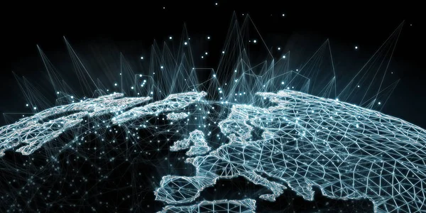 Earth network interface 3D rendering — Stock Photo, Image