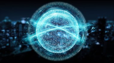 Dijital ağ bağlantısı küre arabirimi 3d render