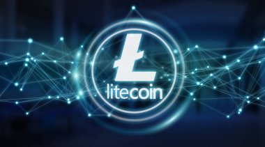 Litecoins cryptocurrency arka plan 3d render