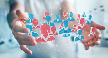 İş adamı işe aday bir iş 3d render için