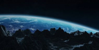 Gezegen yakın uçan asteroitler 3d render unsurları toprak 