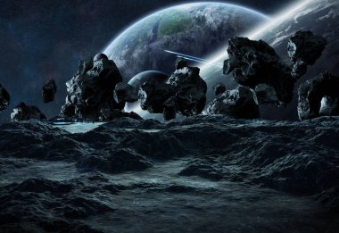 Astronotlar bir asteroid keşfetmek bu i 3d işleme öğeleri