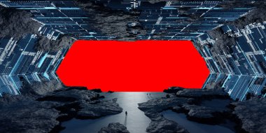 Bu i büyük göktaşı uzay İçişleri 3d işleme öğeleri