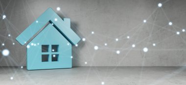 İç bağlantı 3d render ile simgesinde SmartHome