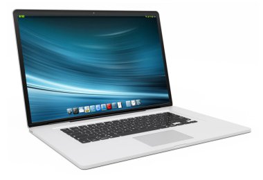 Modern gümüş dizüstü 3d render