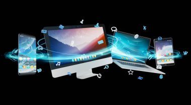 Teknik cihazlar ve simgeler uygulamaları 3d işleme bağlı
