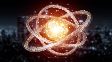 Nesne 3d render dokulu fütüristik torus teknoloji